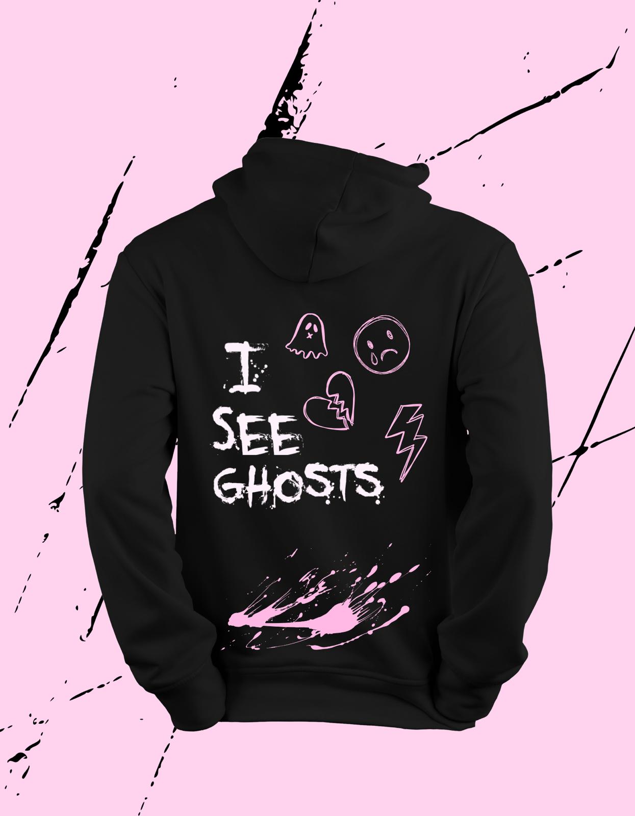 I See Ghosts Paint Splatter Hoodie